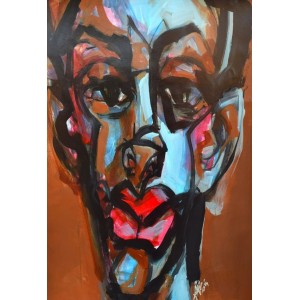 Khalid Khan-Kaay, 21 x 31 Inch, Acrylic on Canvas, Figurative Painting, AC-KHKN-066